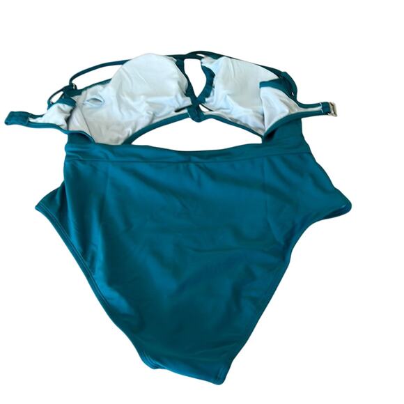 Cupshe Teal Blue  One Piece Swimsuit Woman Size Large - Picture 2 of 8